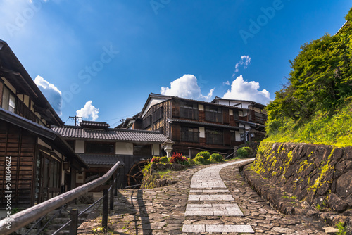 木曽路　馬籠宿の風景
