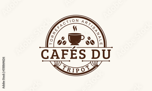 vintage coffee badges, coffee shop logos, and emblems