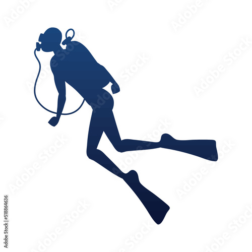 silhouette diver man