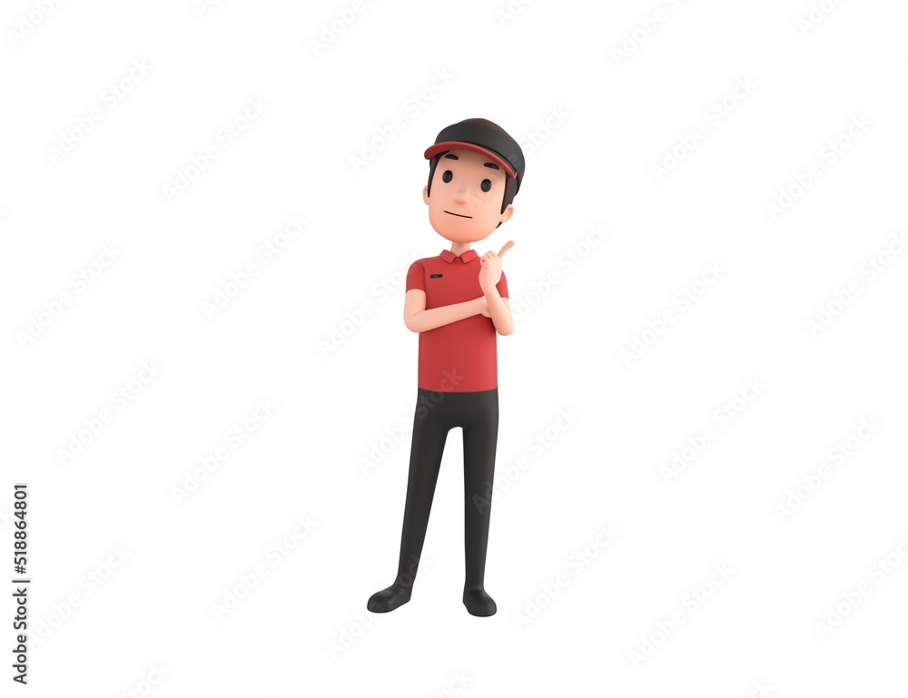 Fast Food Restaurant Worker character thinking in 3d rendering. Fast Food Restaurant Worker character thinking in 3d rendering.