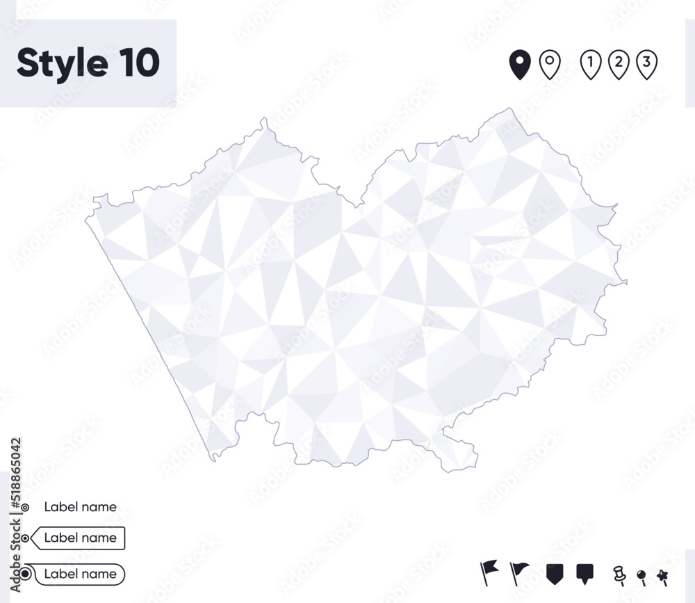 Altai Territory, Russia - white and gray low poly map, polygonal map. Outline map. Vector illustration.