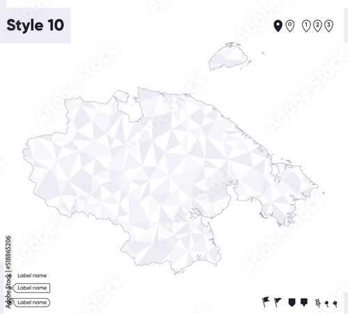 Chukotka Autonomous Area, Russia - white and gray low poly map, polygonal map. Outline map. Vector illustration.