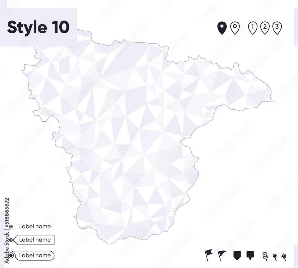 Voronezh Region, Russia - white and gray low poly map, polygonal map. Outline map. Vector illustration. Voronezh Region, Russia - white and gray low poly map, polygonal map. Outline map. Vector illustration.