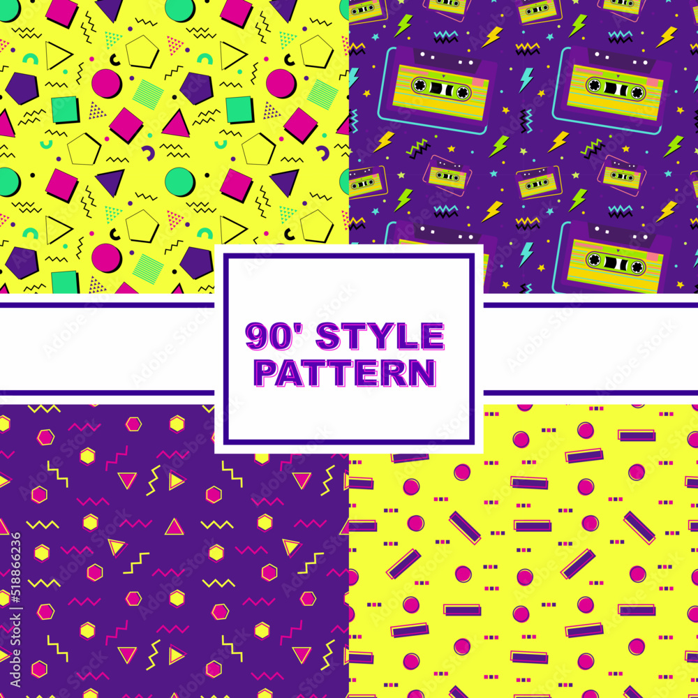 Fototapeta premium illustration vector graphic of 90's pattern