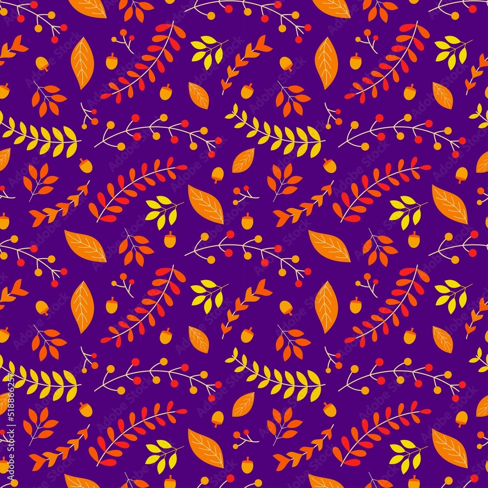Naklejka premium Autumn Seamless Pattern