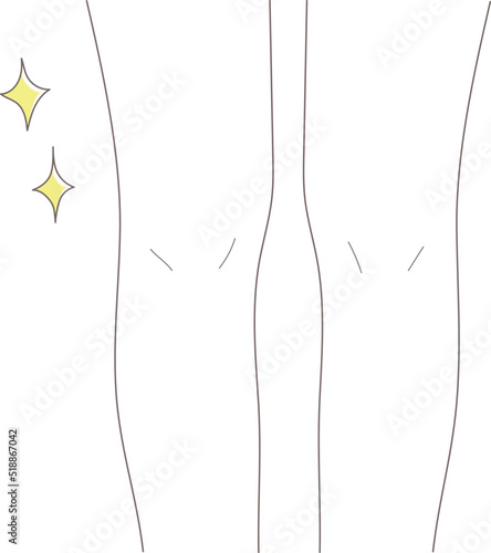 足が細い女性のイラスト素材