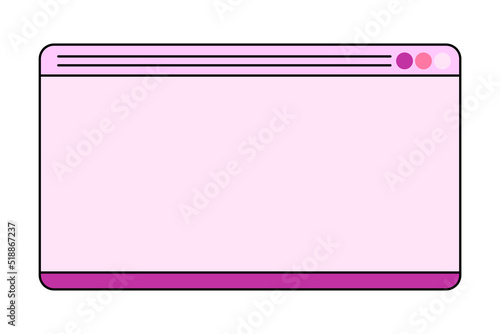 Web banner template in retro computer interface style. Retrowave design. 90s browser tab. Vector illustration isolated on white background.