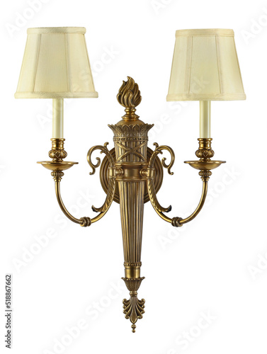 Canvas Print Sconce wall with clipping path