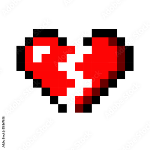 broken heart pixel 8bit 16bit