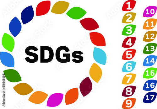 SDGs 持続可能な開発目標イメージ　17色