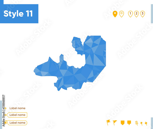 Salta, Argentina - blue low poly map, polygonal map. Outline map. Vector illustration.
