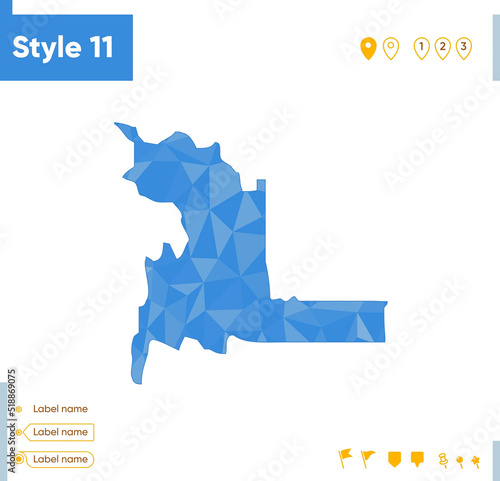 Chuquisaca, Bolivia - blue low poly map, polygonal map. Outline map. Vector illustration. photo