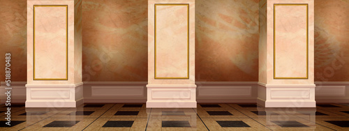 Gallery with columns in the palace