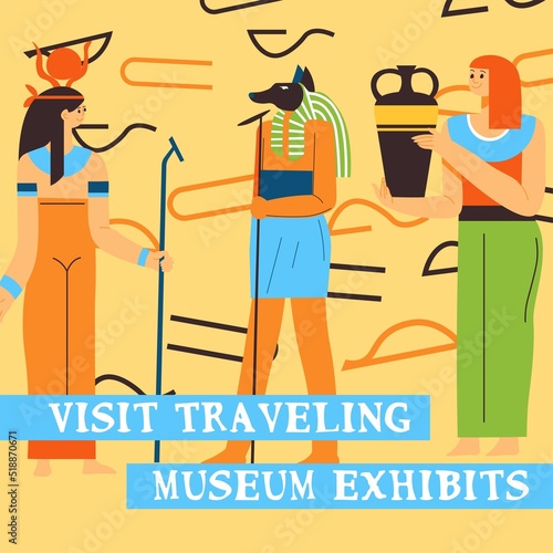 Visit traveling museum exhibits, Egyptian banner