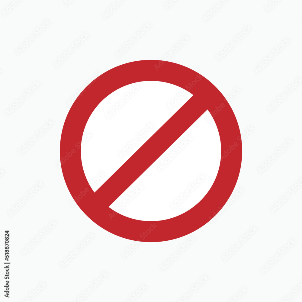 Stop Icon. Prohibition Vector Sign & Symbol. Stop Icon. Prohibition Vector Sign & Symbol.