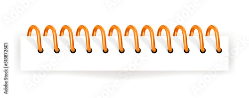Notebook or journal binder, spiral clipper vector