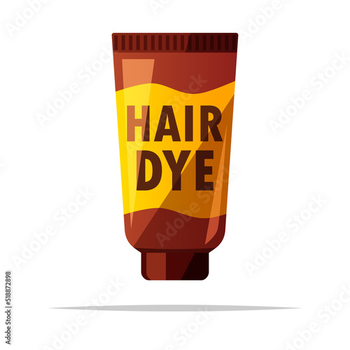 Hair dye tube vector isolated illustration
