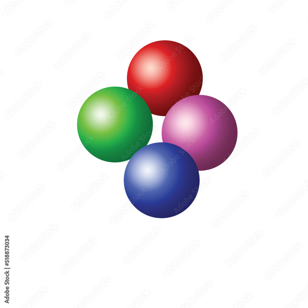 Collection of colorful glossy spheres isolated on white. Ball vector illustration for your design.