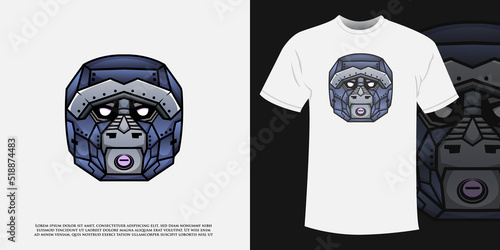 Gorilla Mechanical Robot Illustration