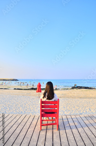 Girl on the seashore
