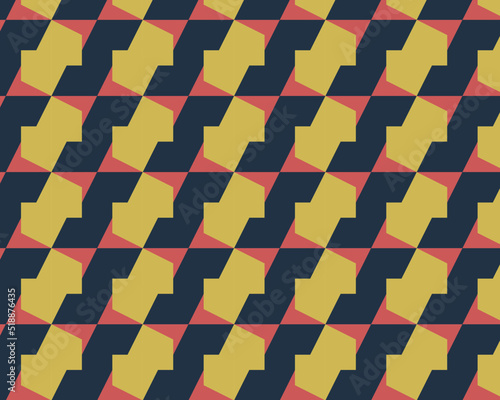 Geometric abstract seamless pattern, with retro color combination. Background
