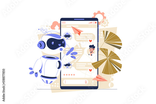 Chatbot helper customer service support