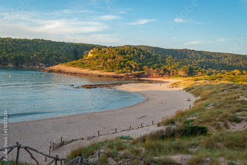 Sunset Cala in Es Tancats. Minorca. Spain