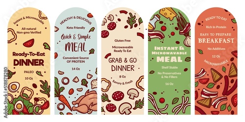 Packaging label design for ready to eat dinner photo