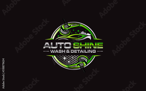 Illustration vector graphic of auto shine wash and detailing servis logo design template