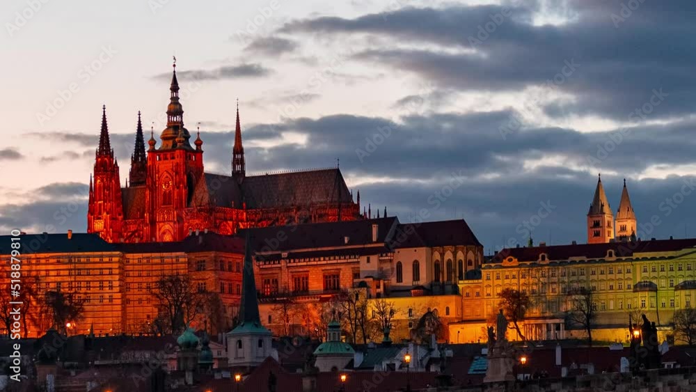 Prague time lapse view Prague time lapse view