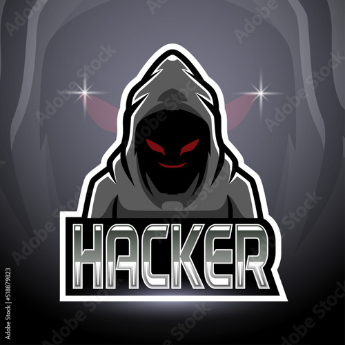 Hacker esport logo mascot design