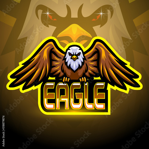 Eagle mascot sport esport logo design
