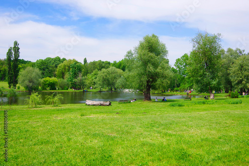 City park in the city of Chisinau in Moldova. Arboretum.
