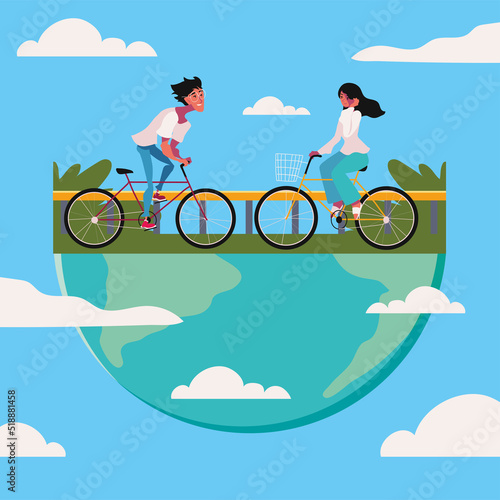 man and woman, world car free day