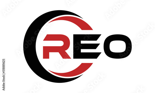 REO three letter swoosh logo design vector template | monogram logo | abstract logo | wordmark logo | letter mark logo | business logo | brand logo | flat logo | minimalist logo | text | word | symbol photo