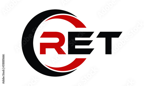 RET three letter swoosh logo design vector template | monogram logo | abstract logo | wordmark logo | letter mark logo | business logo | brand logo | flat logo | minimalist logo | text | word | symbol
