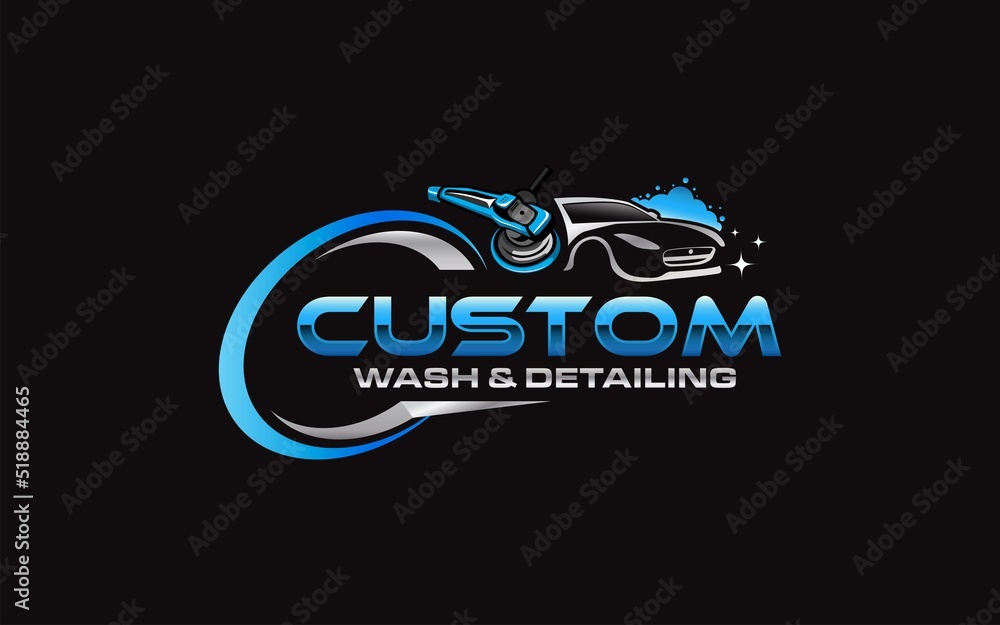 Illustration vector graphic of auto shine wash and detailing servis logo design template