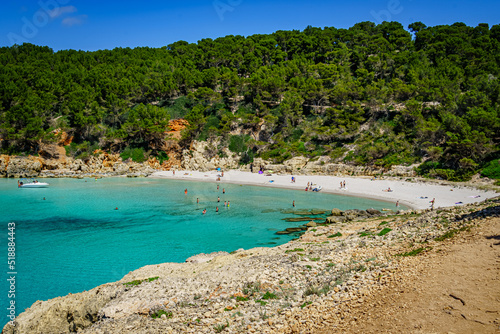 Turquoise sea in Cala Escorxada, Menorca. Spain