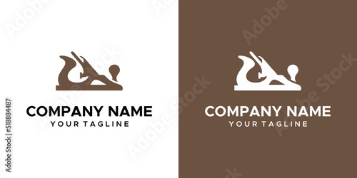 a woodworking tools themed graphic image, on a brown and white background. vector graphics base.