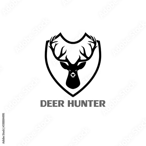 Deer hunter logo icon isolated on white background