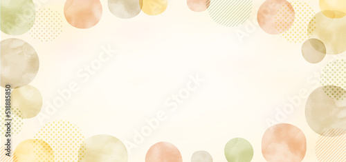 秋の色、手描き、抽象的,幾何学的な水彩フレームデザイン　