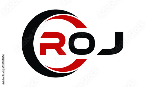 ROJ three letter swoosh logo design vector template | monogram logo | abstract logo | wordmark logo | letter mark logo | business logo | brand logo | flat logo | minimalist logo | text | word | symbol