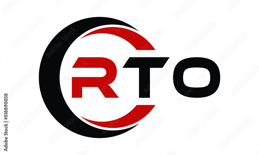 RTO three letter swoosh logo design vector template | monogram logo