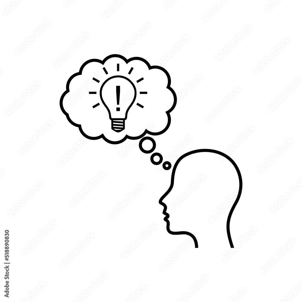 Man face human head creative idea symbol isolated on white background Man face human head creative idea symbol isolated on white background