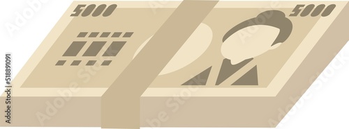 5千円札の札束のイラスト