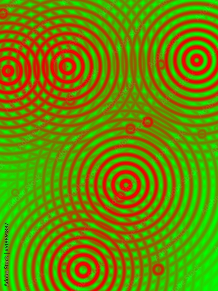 Green red abstract background with circles
