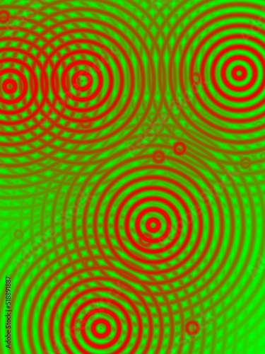 Green red abstract background with circles