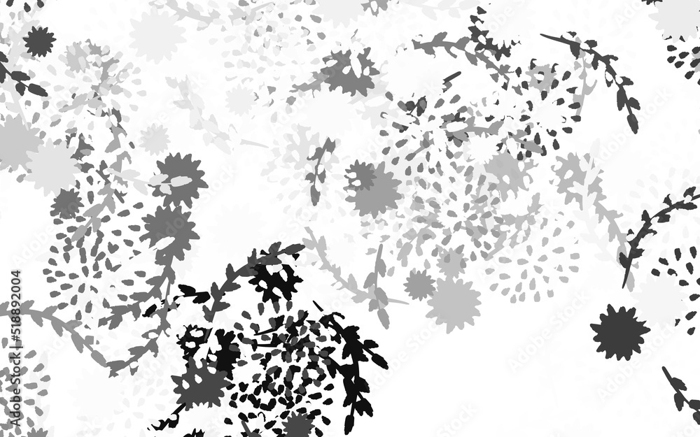 Obraz premium Light Gray vector doodle background with flowers