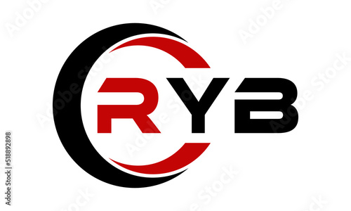 RYB three letter swoosh logo design vector template | monogram logo | abstract logo | wordmark logo | letter mark logo | business logo | brand logo | flat logo | minimalist logo | text | word | symbol