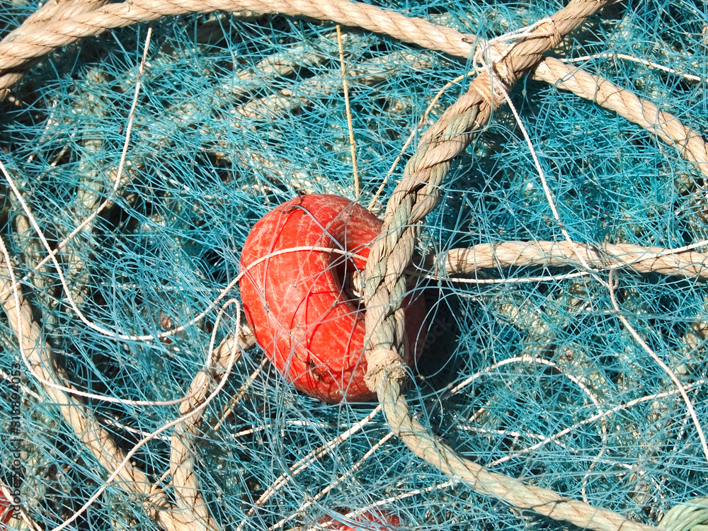 Blue net to catch fish Blue net to catch fish